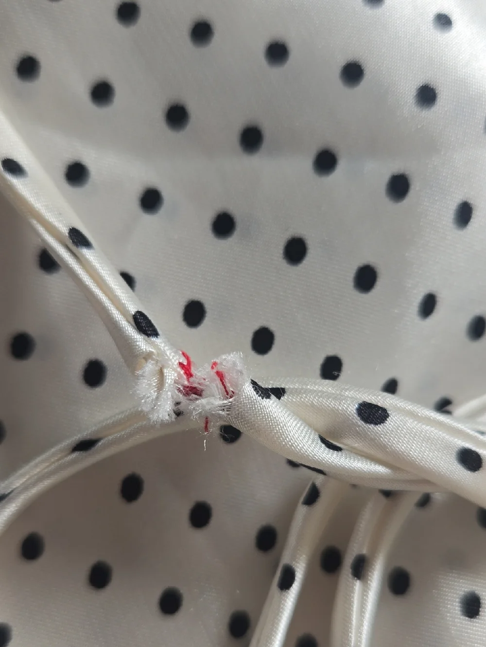 Heart Soul White Satin Polka Dot Cami with Black Sash Size M - Picture 7 of 7